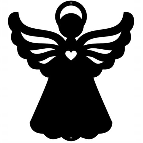Pendentif de Noël ANGEL Ś26, décoration de Noël ajourée, noir (1/4)