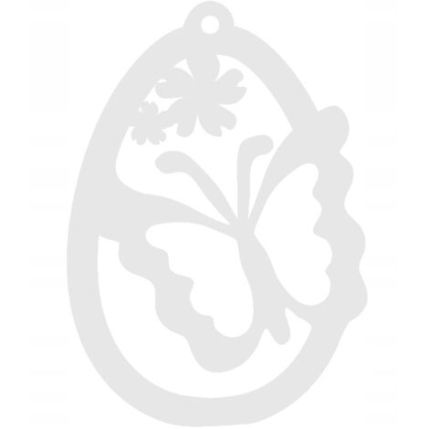 7. Suspension ajourée en forme d'œuf, motif papillon, décoration de fenêtre blanche pour Pâques (1/5)