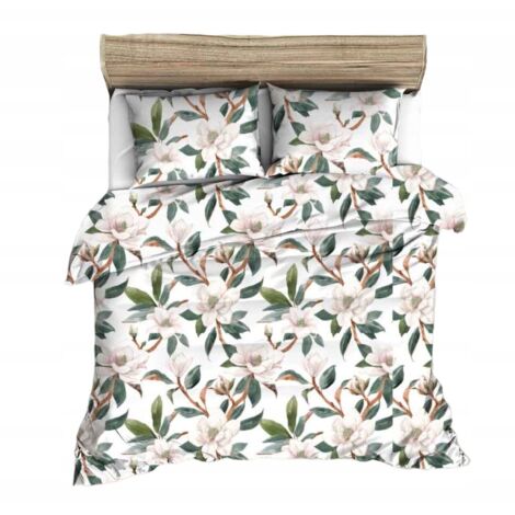 ENSEMBLE DE LINGE DE LIT 160x200 cm EN COTON ÉPAIS À MOTIFS FLEURS (1/5)