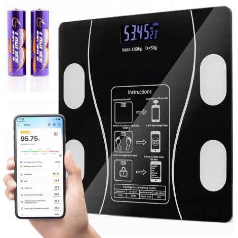 Balance de salle de bain électronique analytique IMC Bluetooth verre LCD SMART