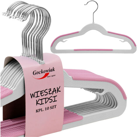 Cintres pour enfants KIDSI, lot de 10, gris et rose (1/5)