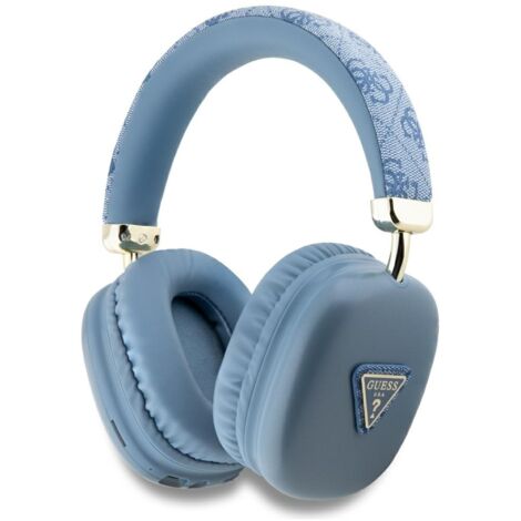 Casque audio Bluetooth supra-auriculaire Guess 4G avec logo triangulaire bleu
