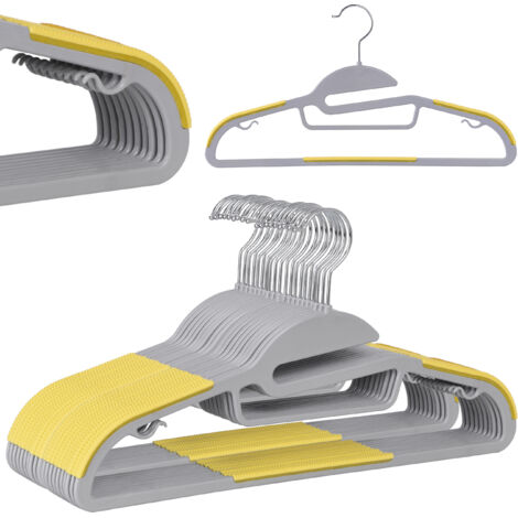 Cintre flexible, lot de 20, gris et jaune (1/5)