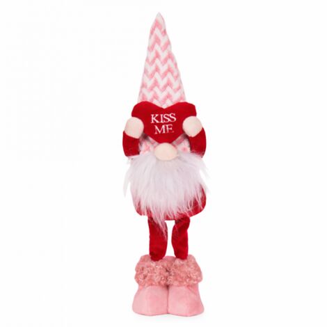 Nain de la Saint-Valentin, grande figurine rose avec cœur « Embrasse-moi » KSN62 (1/3)