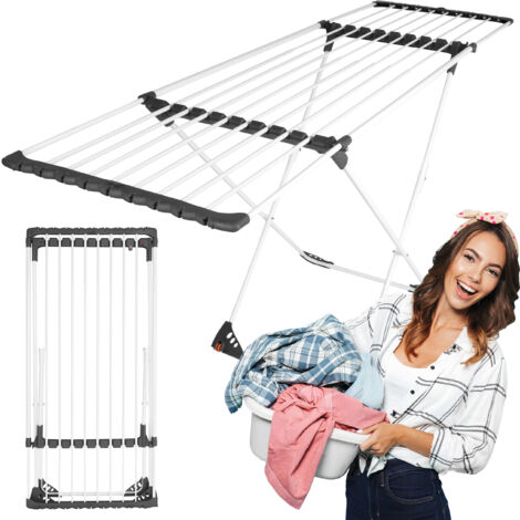 Séchoir à linge télescopique MOJAVE, blanc et graphite