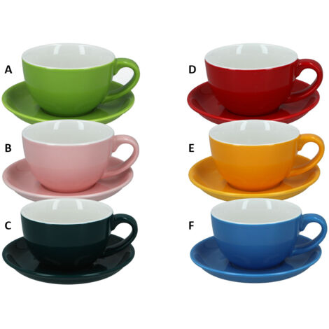Tasse et soucoupe (assortiment de 6 couleurs au choix)