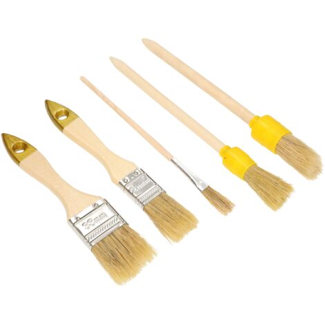 Ensemble de 5 brosses universelles : 2 lames, 2 brosses rondes, 1 brosse à rayures. (1/5)