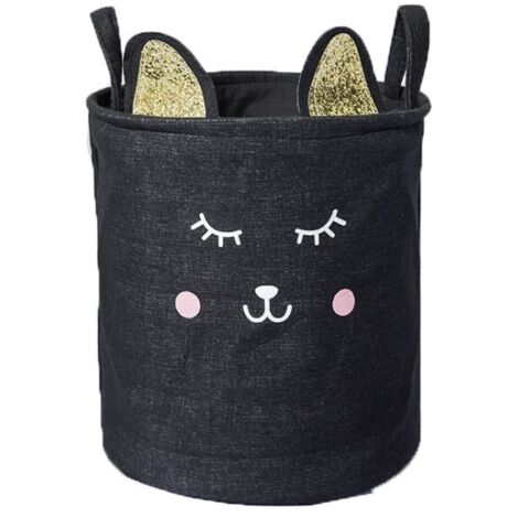 Boîte à jouets, panier, sac à linge, chat noir OR27 (1/2)