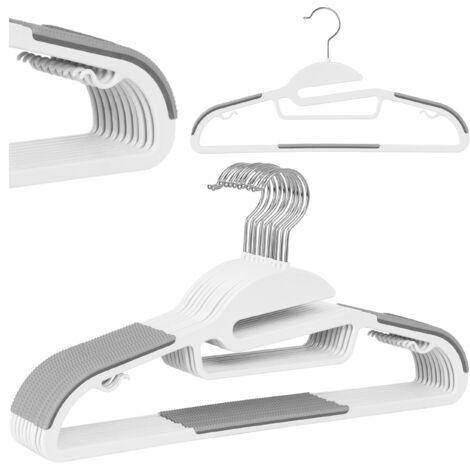 Cintre flexible, lot de 10, blanc et gris (1/5)