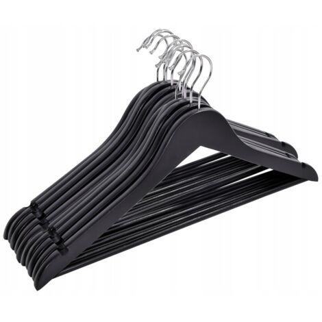 Cintre en bois RONDO, lot de 10, noir (1/5)