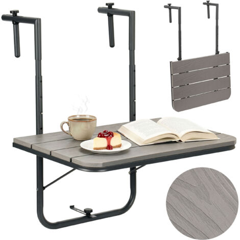 Table pliante de balcon grise ARETTO (1/5)