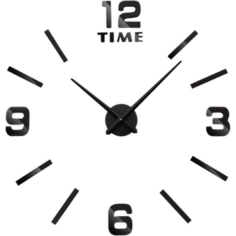 Horloge murale noire 3D DIY BAST (1/5)