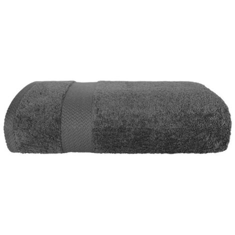 Serviette de table tendance 70 x 140 cm, coloris graphite 550 g/m², bordure en coton éponge, unie (1/3)