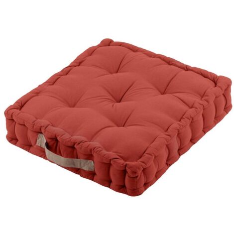 Coussin de sol en coton terracotta 45x45cm – Épais 10cm pour confort optimal – Pour intérieur et extérieur – Style moderne – Stof