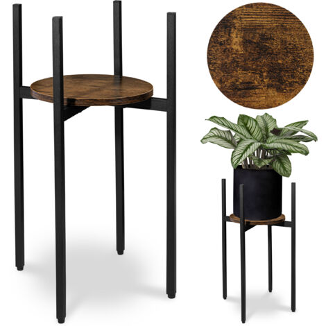 Support à fleurs sur pied Torre Rustic Loft 60 cm noir (1/5)