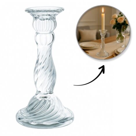 Bougeoir décoratif en verre Glamour 16,5 cm - SW16 (1/3)