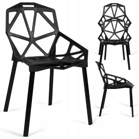 Chaise ajourée moderne VECTOR noire (1/5)