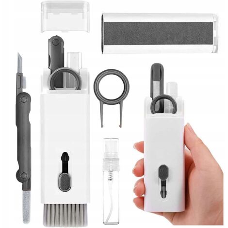 Kit de nettoyage universel 7 en 1 pour appareils électroniques, écouteurs, téléphones, claviers, gris (1/2)