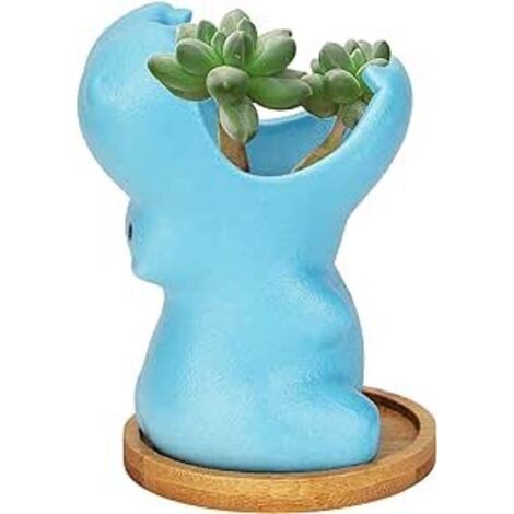 Pot de fleurs en céramique en forme d'hippopotame (1/5)