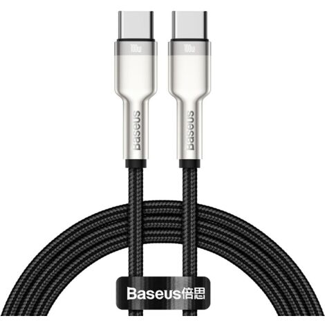 Câble d'alimentation USB-C Cafule Metal Data Delivery 100 W 1 m - Noir (1/5)