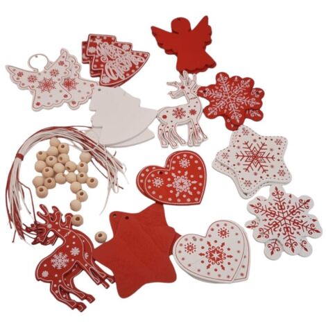 Décorations de Noël suspendues en bois (24 pièces) (1/5)