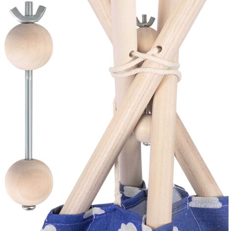 Stabilisateur en bois pour tente tipi – Longueur 122 mm – Diamètre boule 30 mm – Installation rapide et sécurisée (1/5)