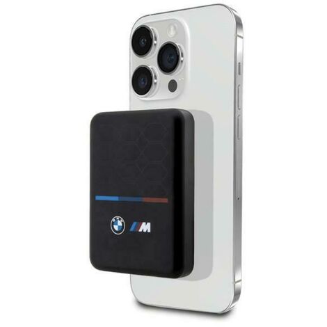 Batterie externe inductive BMW BMPBMS5K22PGVK 15 W 5 000 mAh + câble noir/noir Collection M MagSafe (1/4)