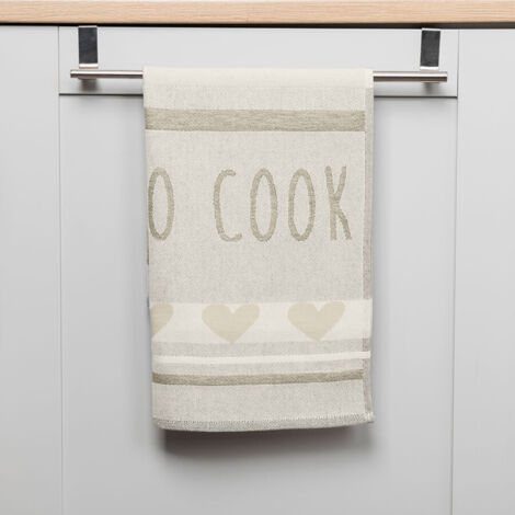 Torchon de cuisine COOK, taille 50x70cm, coloris beige 001 (promotion) (1/4)