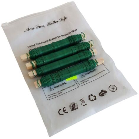 Fil floral vert, enroulé, 4 pièces. (1/4)