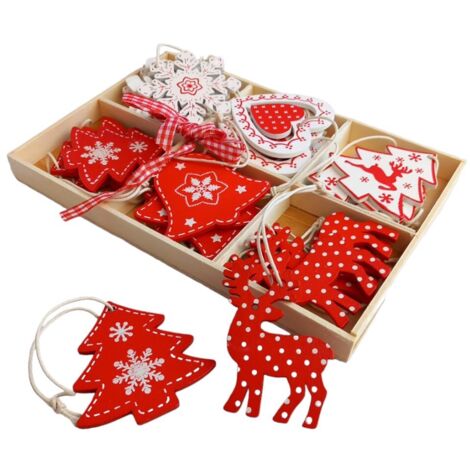 Décorations de sapin de Noël en bois (24 pièces) (1/5)