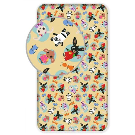 Drap housse en coton 90x200 Bing Bunny 051 5178 (1/2)