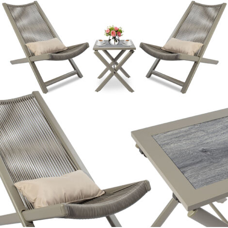 Ensemble de mobilier de jardin CHILL SAND, chaises longues et table