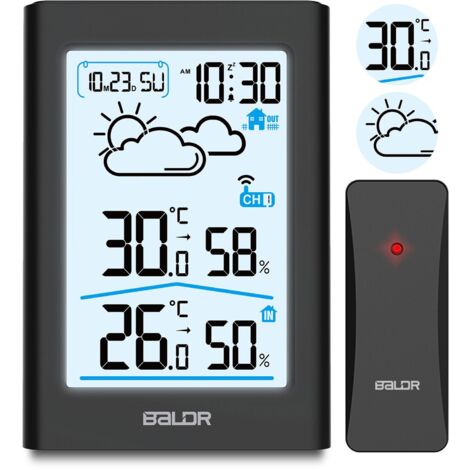 Station météo avec écran BD-911 noire (1/5)