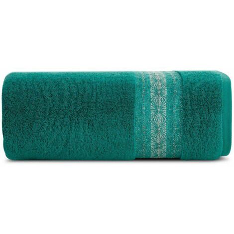 Serviette 50x90 Malika turquoise éponge 500g/m² (1/4)