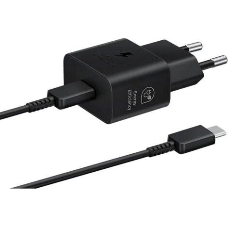 Chargeur mural Samsung GaN 25 W SFC avec câble USB-C, noir (1/5)