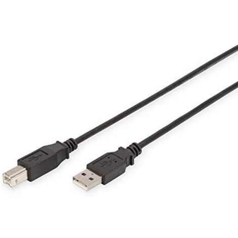 Digitus Câble USB USB 2.0 USB-A mâle, USB-B mâle 5.00 m noir rond, blindage double AK-300105-050-S X46736 (1/4)