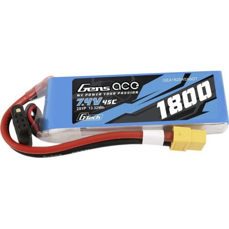 Gens ace Pack de batterie (LiPo) 7.4 V 1800 mAh Nombre de cellules: 2 45 C bloc XT60 Y718823 (1/5)