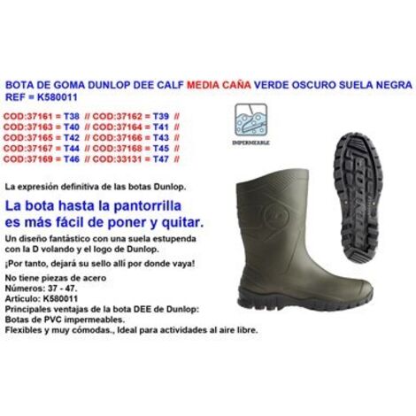 Dunlop botte en caoutchouc mi-mollet numéro 38 vert normal K580011