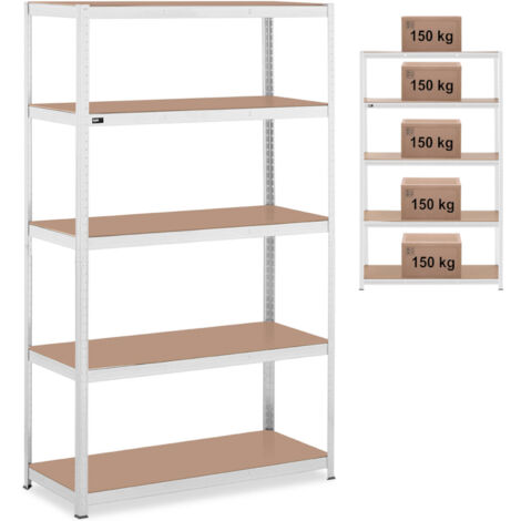 Étagère de rangement en métal 5 étagères 750 kg 120 x 50 x 197 cm gris (1/5)