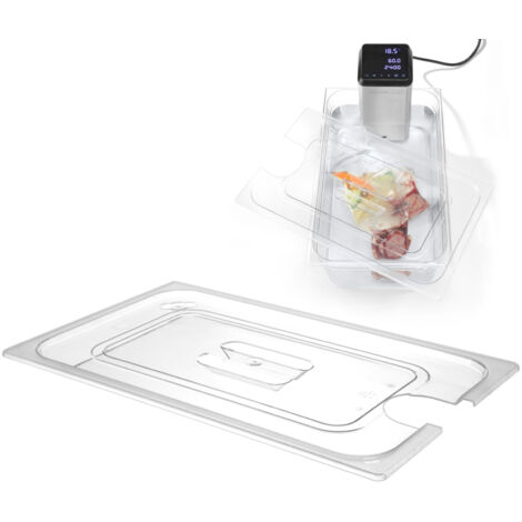 Couvercle en polycarbonate avec découpe pour cuisson sous vide pour récipients GN 1/1 - Hendi 864203 (1/3)