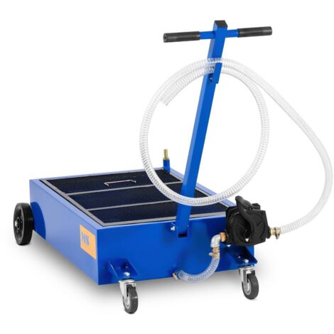 MSW – Chariot de vidange au sol 75 l – Pompe à main 20 l/min – Grille de protection contre contamination – 4 roues pour mobilité