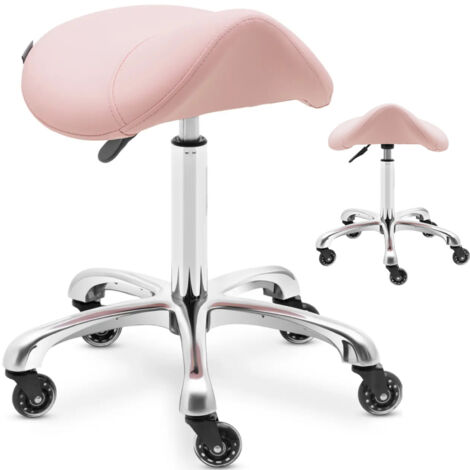 Tabouret de toilette selle à roulettes jusqu'à 150 kg YORK - rose poudré (1/5)