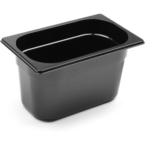 Bac gastronorme GN 1/4 en polycarbonate noir 265x162x150mm 4L Hendi 862612