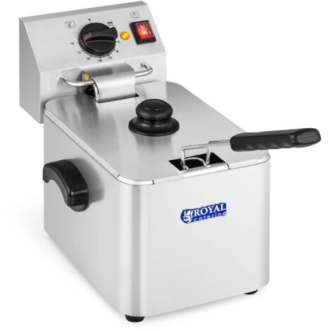 Royal Catering – Friteuse professionnelle 8L – 4L d'huile – Puissance 2500W – Pour usage commercial – Préparation rapide de plats variés