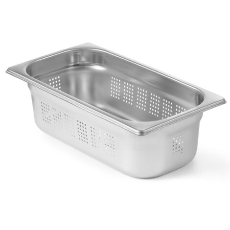 Bac GN perforé, inox, GN1/3, 325 x 176 mm, hauteur 100 mm - Hendi 802526