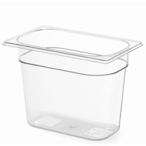 Bac GN 1/4 en polycarbonate transparent hauteur 150 mm - Hendi 861615