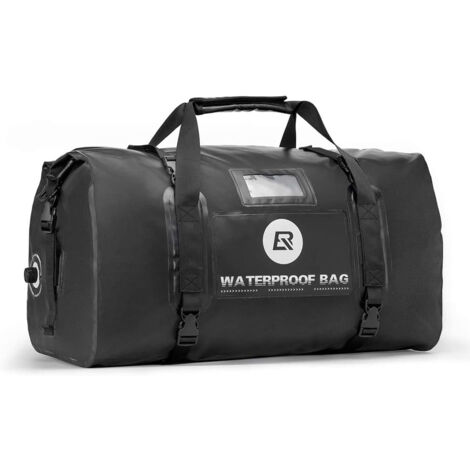 Sacoche moto étanche pratique montée sur la selle, coffre 55L, noir