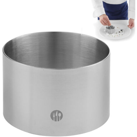 Cercle à pâtisserie en acier inoxydable, diamètre 90 mm, hauteur 45 mm - Hendi 512302