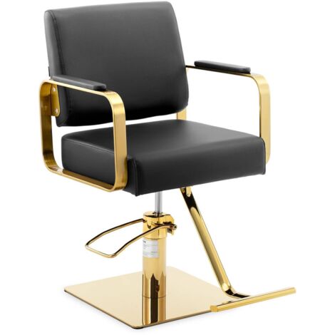 Fauteuil de coiffure et d'esthétique Physa OTLEY avec repose-pieds - noir et or