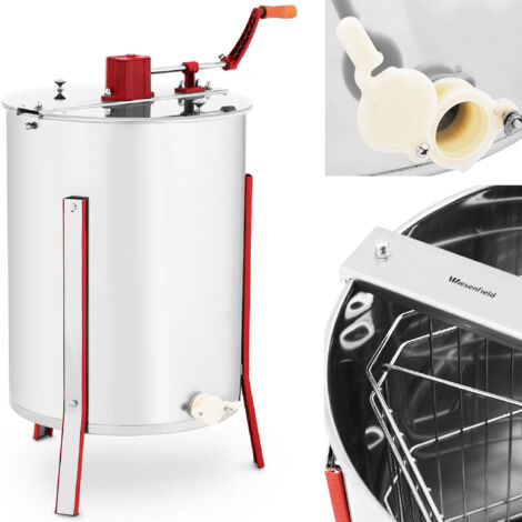 Extracteur de miel, manuel, centrifugeuse à miel à 4 cadres, en acier inoxydable (1/5)